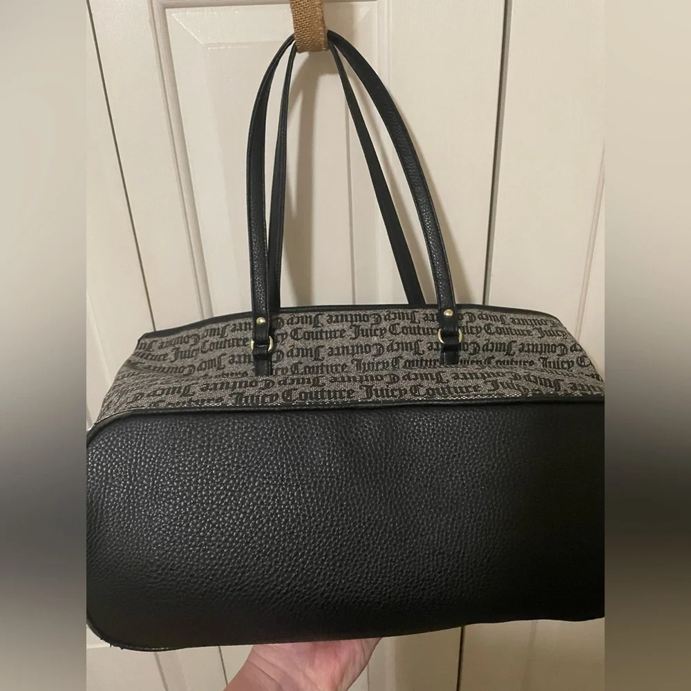 Juicy Couture Monogrammed Black and Gray Tote - Picture 4 of 6